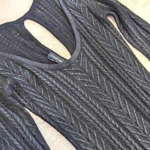 BEBE Black Coated Knit Dress; Size XS